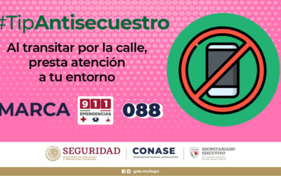 #TipAntisecuestro Al transitar por la calle, presta atención a tu entorno. ¡Juntos contra el secuestro y la extorsión!.