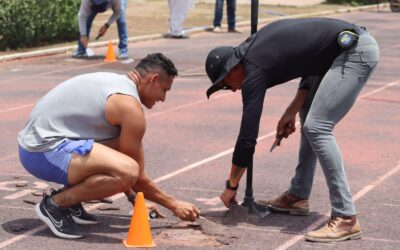 GOBIERNO DE ACAPONETA REPARÁ LA PISTA DE TARTÁN DE LA UNIDAD DEPORTIVA.